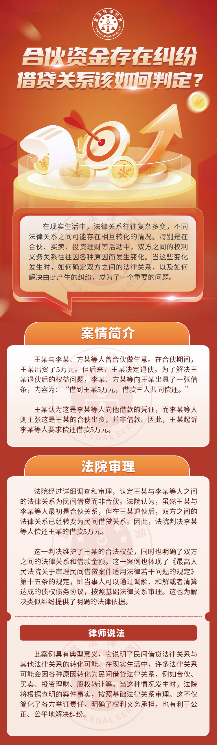 全民普法丨合伙資金存在糾紛，借貸關系該如何判定？